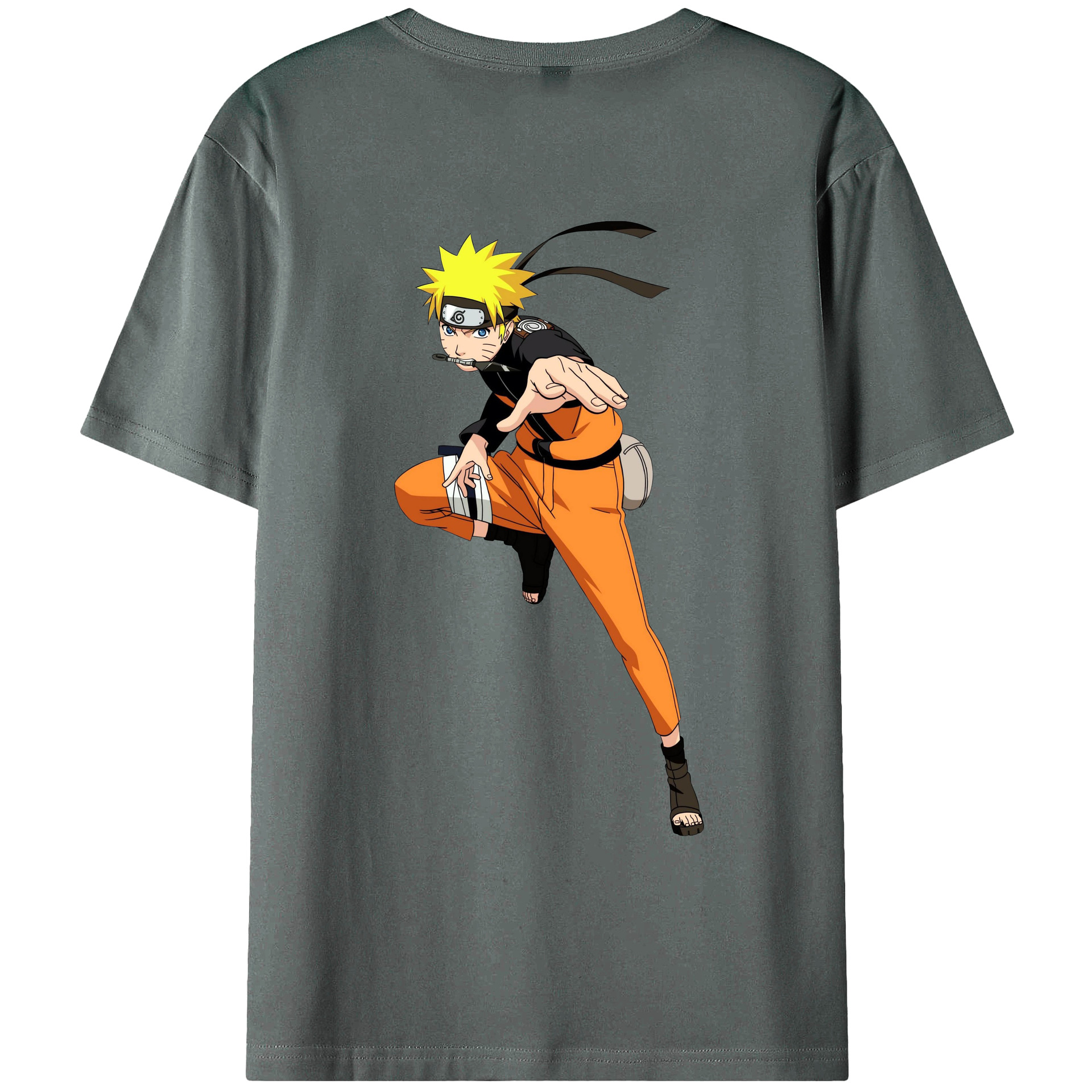 （画像用） NARUTO -ナルト- うずまき ナルト Uzumaki Naruto 綿100％ メンズ半袖Tシャツ（バックプリント） 通気性